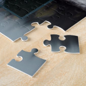 愛の記憶の霧の森の湖の写真 ジグソーパズル (側面)