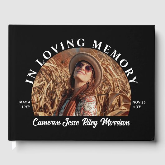 愛の記憶の黒い半月の写真アーチ文字 ゲストブック (正面)