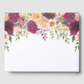 愛の記憶のBurgundy桃フローラスクリプト ゲストブック (裏面)