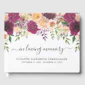 愛の記憶のBurgundy桃フローラスクリプト ゲストブック (正面)