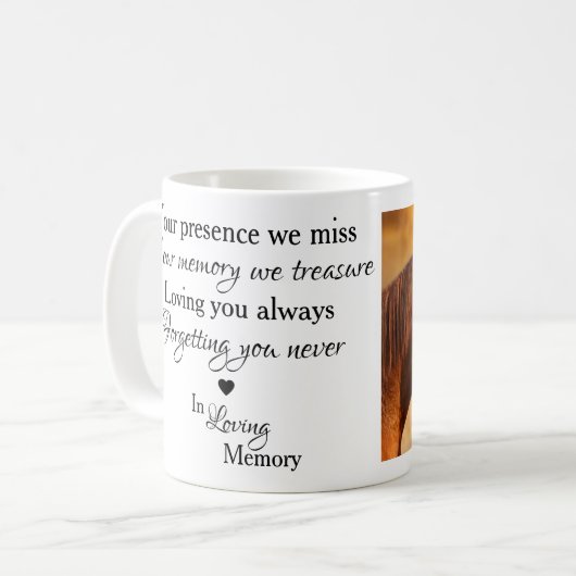 愛の記憶を持つ馬の記念写真 コーヒーマグカップ (正面左)