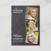 愛の記憶メモリアル葬儀祈りの言葉カード3 Photo コーリングカード (正面)