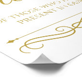 愛の記憶 ウェディングサイン ゴールドスワールカリグラフィー ポスター (角)