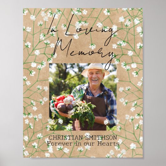 『愛の記憶』ウェディング ブーケ ベイビーズ ブレス ボヘミアンハート ポスター (正面)