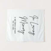 愛の記憶 カリグラフィー ホワイト ウェディング サイン タペストリー (正面(横))