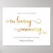 愛の記憶 ゴールド 8x10 ウェディングサイン ポスター (正面)