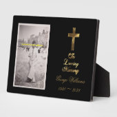 愛の記憶 タイポグラフィ ゴールド 十字架 フォト フォトプラーク (側面)