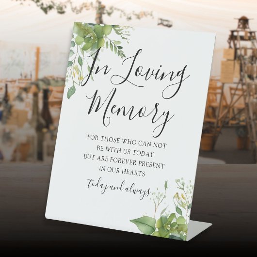 愛の記憶 メモリアル グリーン フラワー ウェディング 台座サイン
