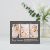 愛の記憶 モダン シンプル 3 フォト ポストカード (スタンド正面)