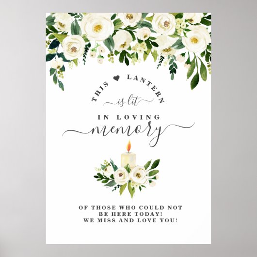 愛の記憶 白花キャンドル追悼看板 ポスター (正面)