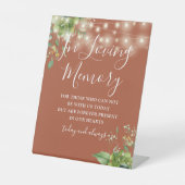 愛の記憶 緑の光 テラコッタ ウェディング 台座サイン (正面)