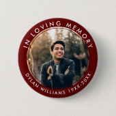 愛の記憶 追悼記念写真 赤 缶バッジ (正面)