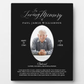 愛の記憶 黒い写真記念品 フォトプラーク (正面)