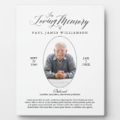 愛の記憶 黒白写真記念品 フォトプラーク (正面)