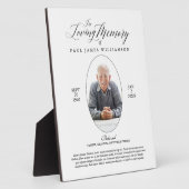 愛の記憶 黒白写真記念品 フォトプラーク (側面)