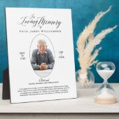 愛の記憶 黒白写真記念品 フォトプラーク (側面)