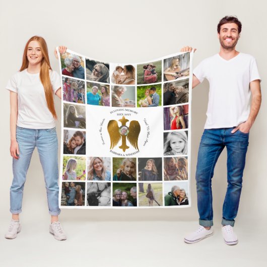 『愛の記憶』 24枚の写真のクロス・ウィングズ フリースブランケット (インサイチュ)