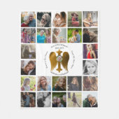 『愛の記憶』 24枚の写真のクロス・ウィングズ フリースブランケット (正面)