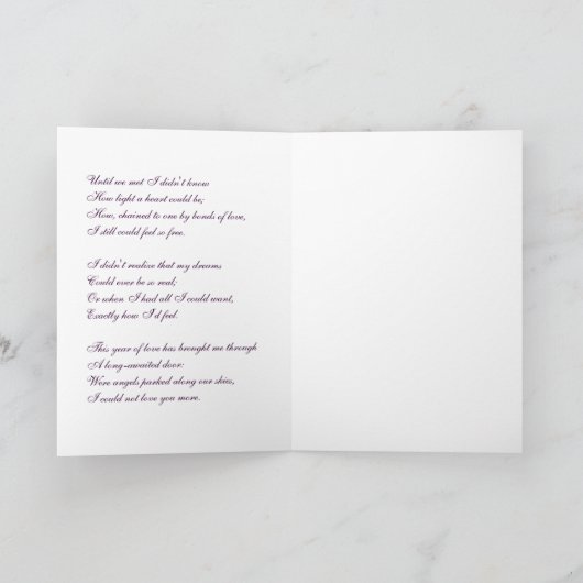 愛の詩が入ったアニバーサリーカード カード (内部)
