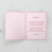 愛の詩とカップケーキのバレンタインカード カード (内部)