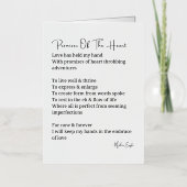 愛の詩のハートの約束 箔グリーティングカード (正面)