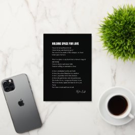 愛の詩の宇宙を保持 箔グリーティングカード