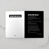 愛の詩の宇宙を保持 箔グリーティングカード (外側レイダウン)