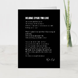 愛の詩の宇宙を保持 箔グリーティングカード