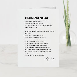愛の詩の宇宙を保持 箔グリーティングカード