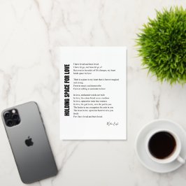 愛の詩の宇宙を保持 箔グリーティングカード