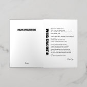 愛の詩の宇宙を保持 箔グリーティングカード (外側レイダウン)