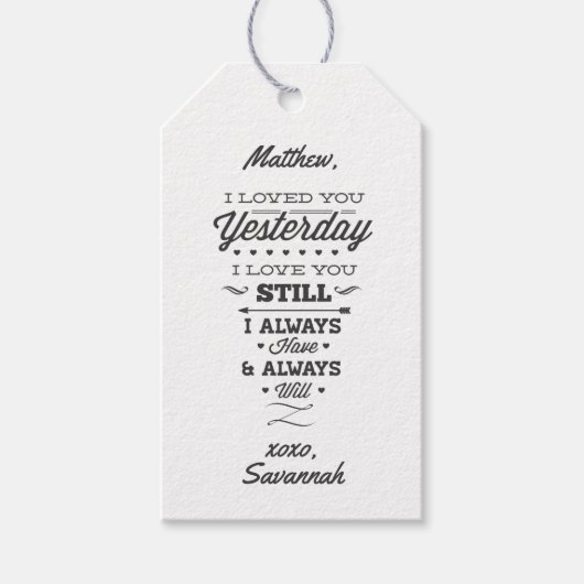 愛の詩 ギフトタグ (正面)