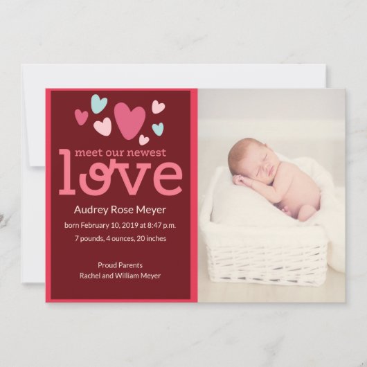 愛の誕生の最新に会う 招待状 (正面)