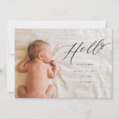 愛の誕生の発表で歓迎//黒 案内状 (正面)