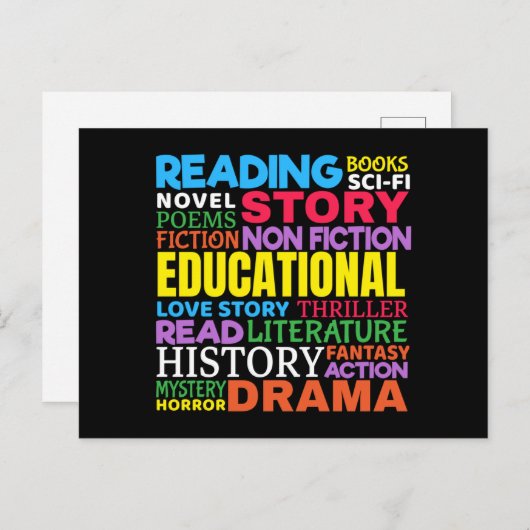 愛の読本 – ジャンルWord Art ポストカード (正面/裏面)