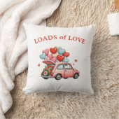 愛の負荷 – ハートバルーン付きヴィンテージカー クッション (ブランケット)