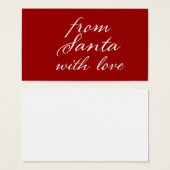 愛の贈り物とサンタからの白と任意の色のラベル (正面&裏面)