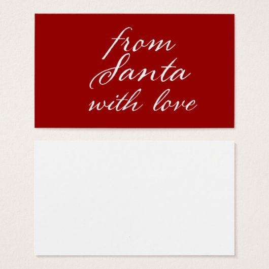 愛の贈り物とサンタからの白と任意の色のラベル (正面&裏面)