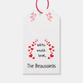 愛の贈り物のラベルでパーソナライズされた ギフトタグ (正面)