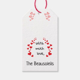 愛の贈り物のラベルでパーソナライズされた ギフトタグ