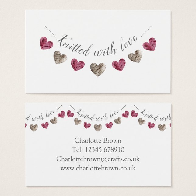 愛の贈り物または名刺で編んだ (正面&裏面)