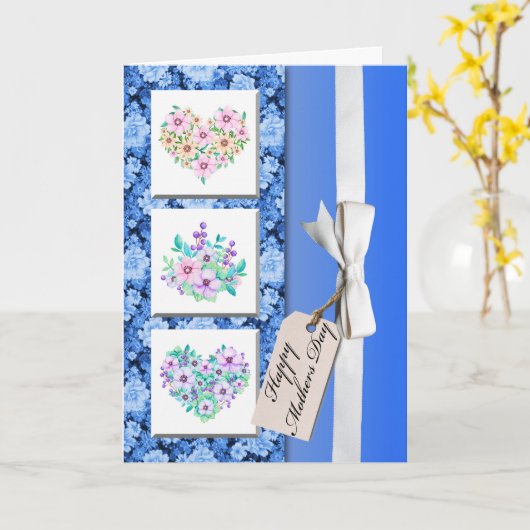 愛の贈り物包まれたとしての母の日のカード カード (黄色い花)