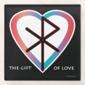 愛の贈り物 ビンドルーン ガラス コースター (正面)