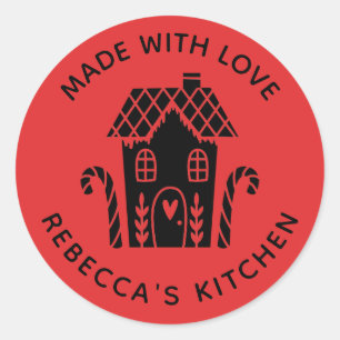 愛の赤いクリスマスで作られる ラウンドシール