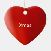 愛の赤いハートと書道 セラミックオーナメント (裏面)