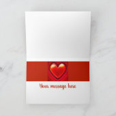 愛の赤いハートのカード カード (内部)