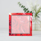 愛の赤いバラの花が空白の結婚式、パーティー、 招待状 (スタンド正面)