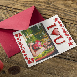 愛の赤いバレンタインデーの写真 カード