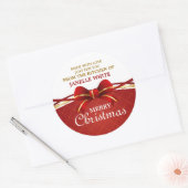 愛の赤い弓で作られる ラウンドシール (封筒)