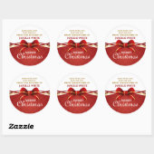 愛の赤い弓で作られる ラウンドシール (シート)